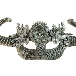 Floral Horn Silver Mask- New Madi Gras